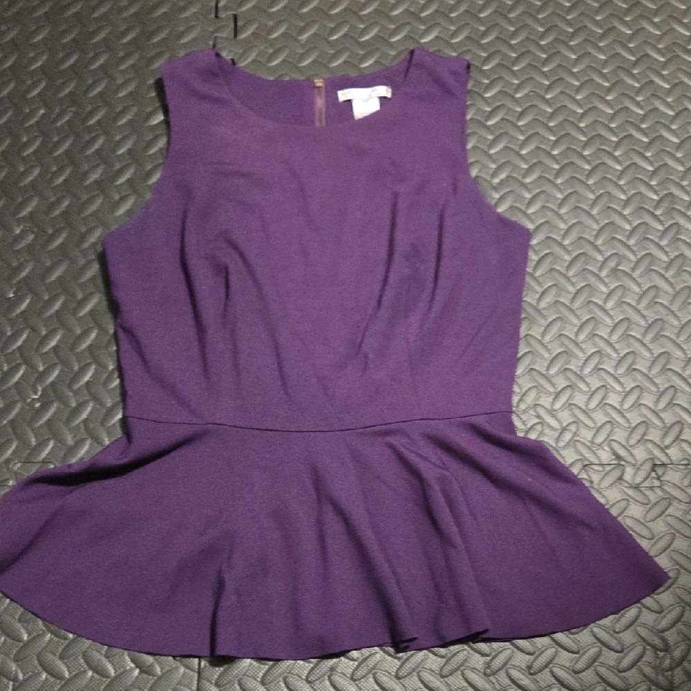 Alberto Makali Rich Purple Peplum Blouse